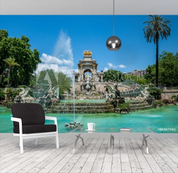 Picture of Fountain in Parc de la Ciutadella called Cascada in Barcelona Spain